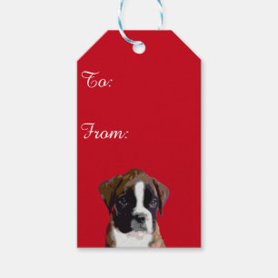 Boxer puppy dog gift tags