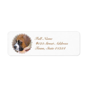 Boxer Puppy Dog Mailing Labels
