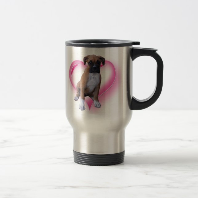 Boxer puppy travel mug (Right)