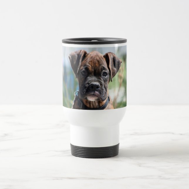 Boxer puppy travel mug (Center)