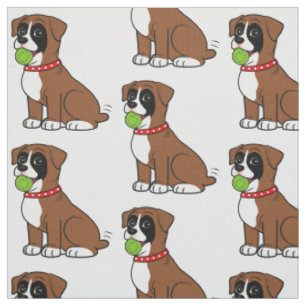 Boxer Puppy with Tennis Ball Fabric
