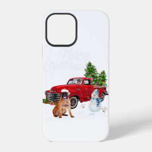 Boxer Red Truck Merry Christmas Snowman Dog Lover iPhone 12 Pro Case