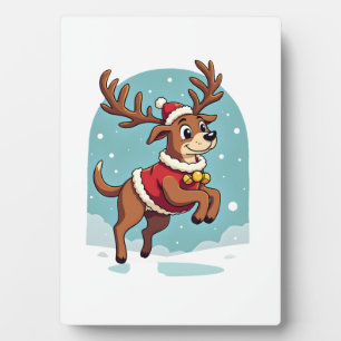 Boxer Reindeer Dash Plaque