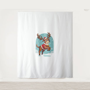 Boxer Reindeer Dash Tapestry
