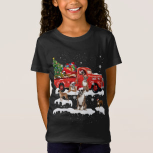 Boxer Riding Red Truck Merry Christmas Dog X-mas U T-Shirt