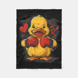 Boxer Rubber Duck With Boxing Gloves Kickboxing Fu Fleece Blanket