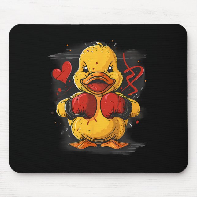 Boxer Rubber Duck With Boxing Gloves Kickboxing Fu Mouse Pad (Front)