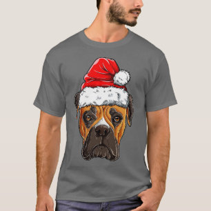 Boxer Santa Christmas Kids Boys Girls Xmas Gifts H T-Shirt