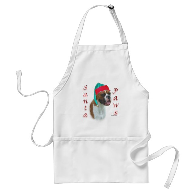 Boxer Santa Paws Standard Apron (Front)