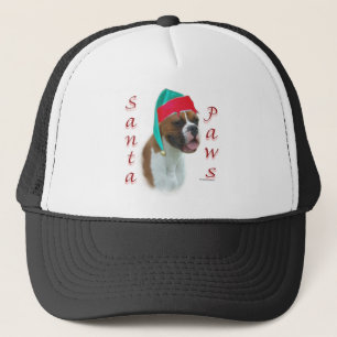 Boxer Santa Paws Trucker Hat
