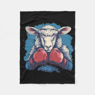 Boxer Sheep With Boxing Gloves Kickboxing Funny Bo Fleece Blanket
