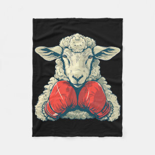 Boxer Sheep With Boxing Gloves Kickboxing Funny Bo Fleece Blanket