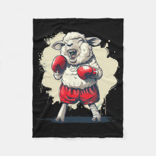 Boxer Sheep With Boxing Gloves Kickboxing Funny Bo Fleece Blanket