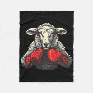 Boxer Sheep With Boxing Gloves Kickboxing Funny Bo Fleece Blanket