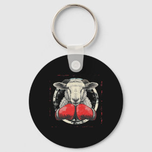 Boxer Sheep With Boxing Gloves Kickboxing Funny Bo Key Ring