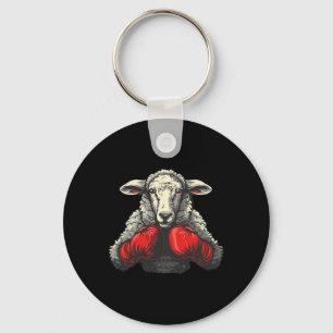 Boxer Sheep With Boxing Gloves Kickboxing Funny Bo Key Ring