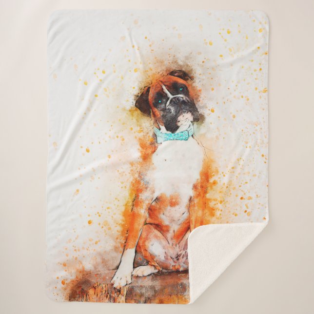Boxer Sherpa Blanket (Front)