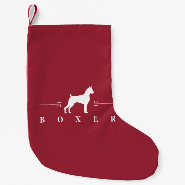 Boxer silhouette -1- small christmas stocking (Front)