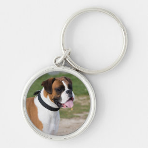 Boxer Sitting Key Ring