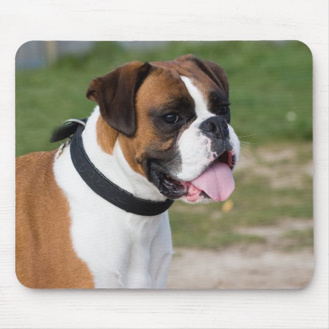 Boxer Sitting Mouse Pad (Front)