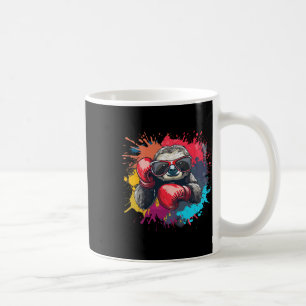 Boxer Sloth With Boxing Gloves Kickboxing Funny Bo Coffee Mug