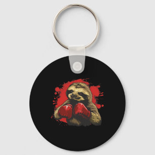 Boxer Sloth With Boxing Gloves Kickboxing Funny Bo Key Ring