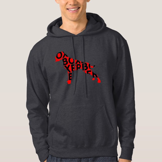 Boxer Text Hund Dog Hoodie (Front)