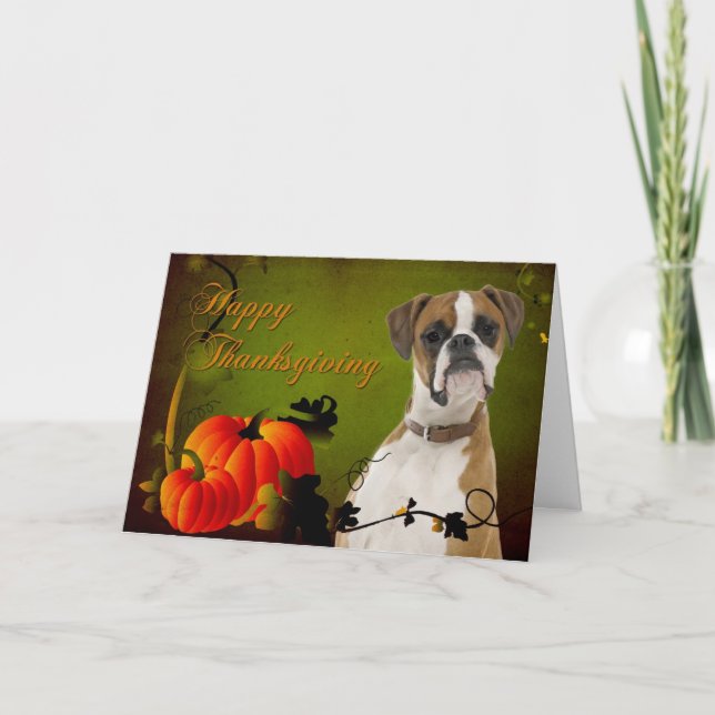 Boxer Thanksgiving Card (Front)