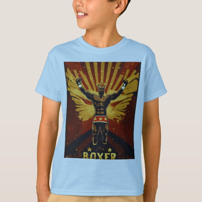boxer-themed design ideas for boys' T-shirts: T-Shirt (Front)
