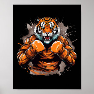 Boxer Tiger Funny Boxing Tiger Graphic Men Women K Poster