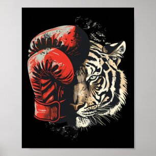 Boxer Tiger With Boxing Gloves Kickboxing Funny Bo Poster