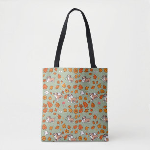 Boxer Tote Bag Halloween Floral Dog Lover Gift