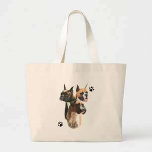 Boxer Trio Large Tote Bag