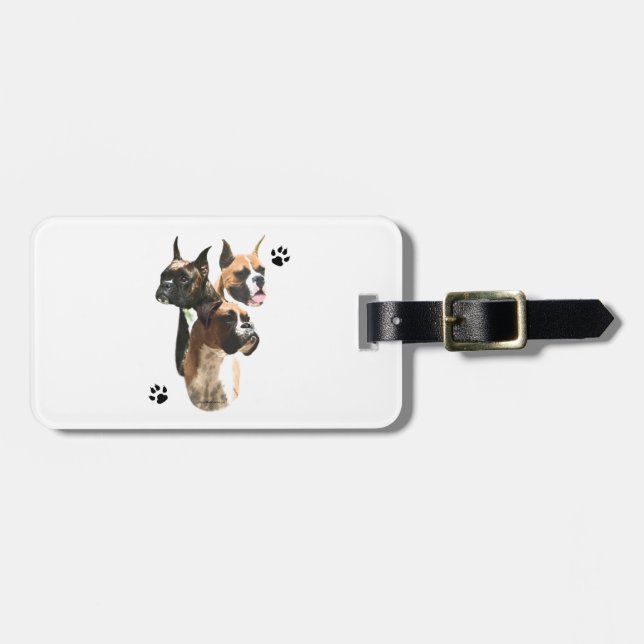 Boxer Trio Luggage Tag (Front Horizontal)