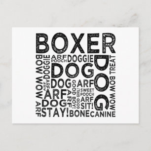 Boxer Typography Postcard