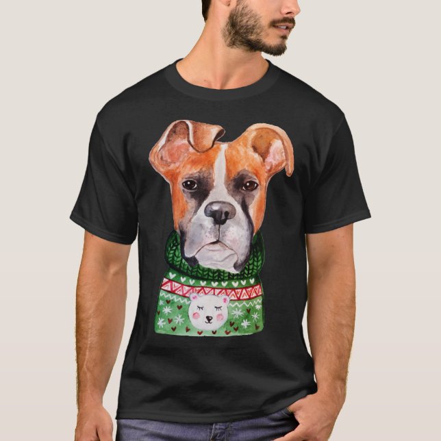Boxer Ugly Christmas Sweater Boxer  Dog Owner Xmas (Front)