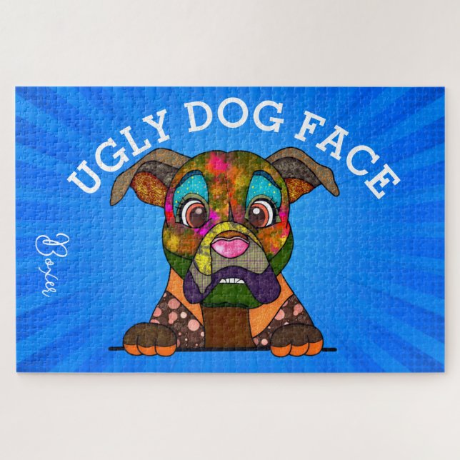 Boxer ugly dog face 1000 piece  jigsaw puzzle (Horizontal)