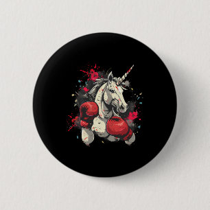 Boxer Unicorn With Boxing Gloves Kickboxing Cute B 6 Cm Round Badge