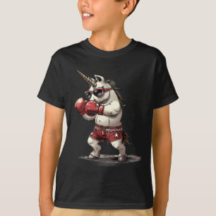 Boxer Unicorn With Boxing Gloves Kickboxing Cute B T-Shirt