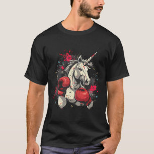 Boxer Unicorn With Boxing Gloves Kickboxing Cute B T-Shirt