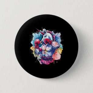Boxer Unicorn With Boxing Gloves Kickboxing Funny 6 Cm Round Badge