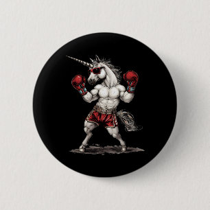 Boxer Unicorn With Boxing Gloves Kickboxing Funny 6 Cm Round Badge