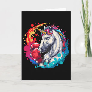 Boxer Unicorn With Boxing Gloves Kickboxing Funny Card