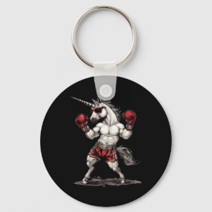 Boxer Unicorn With Boxing Gloves Kickboxing Funny Key Ring