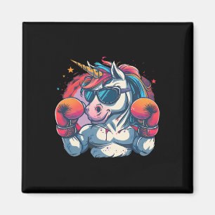 Boxer Unicorn With Boxing Gloves Kickboxing Funny  Magnet