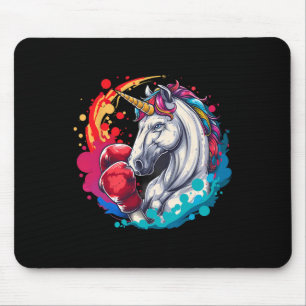 Boxer Unicorn With Boxing Gloves Kickboxing Funny Mouse Pad