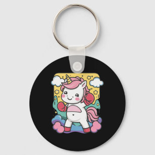 Boxer Unicorn With Boxing Gloves Loves Boxing Key Ring