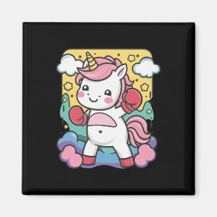 Boxer Unicorn With Boxing Gloves Loves Boxing  Magnet