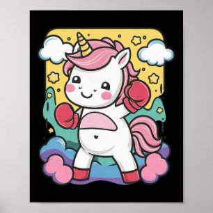 Boxer Unicorn With Boxing Gloves Loves Boxing Poster