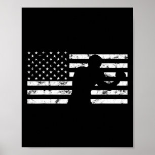 Boxer Usa Flag Boxing Glove Fighter Fight Kickboxi Poster